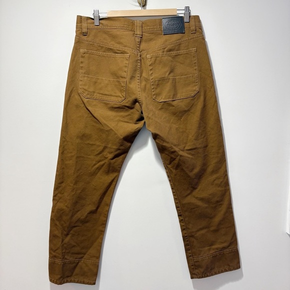 Filson Original Dry Tin Cloth Pants Size 33 x 30 10.5 Ounce Canvas Whiskey Brown - Picture 3 of 16